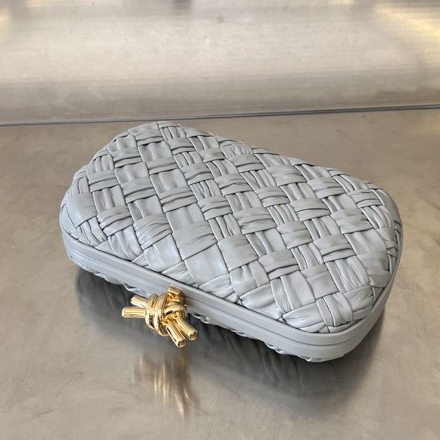 BV original lambskin knot pouch 717622 agate grey