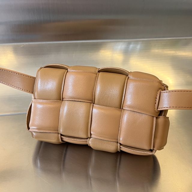 BV original lambskin mini cassette belt bag 710075 caramel