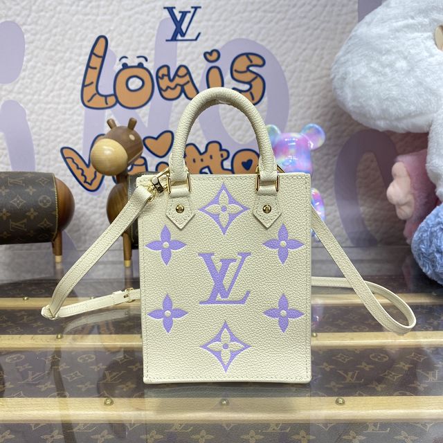 Louis vuitton original calfskin petit sac plat bag m81417 white&purple