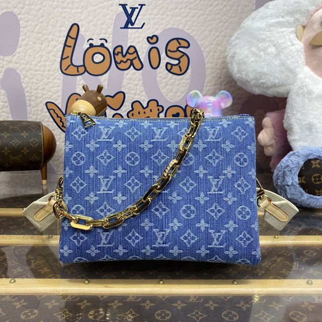 Louis vuitton original denim coussin pm bag M24564 blue