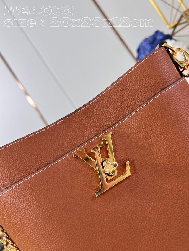 Louis vuitton original calfskin lock&walk handbag M24165 brown