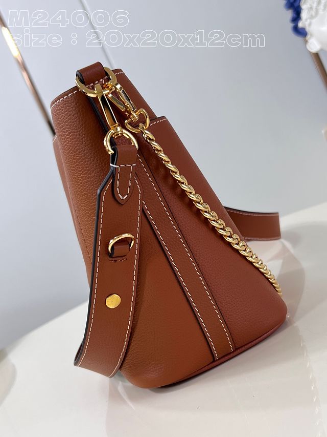 Louis vuitton original calfskin lock&walk handbag M24165 brown