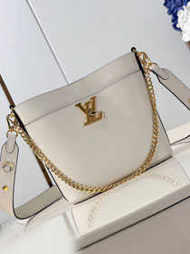 Louis vuitton original calfskin lock&walk handbag M24638 white