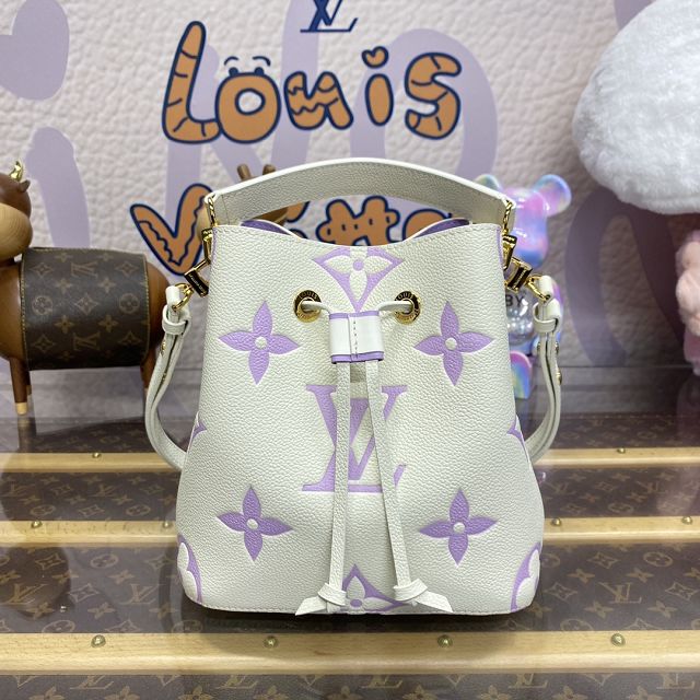 Louis vuitton original calfskin neonoe BB bucket M24048 white&purple