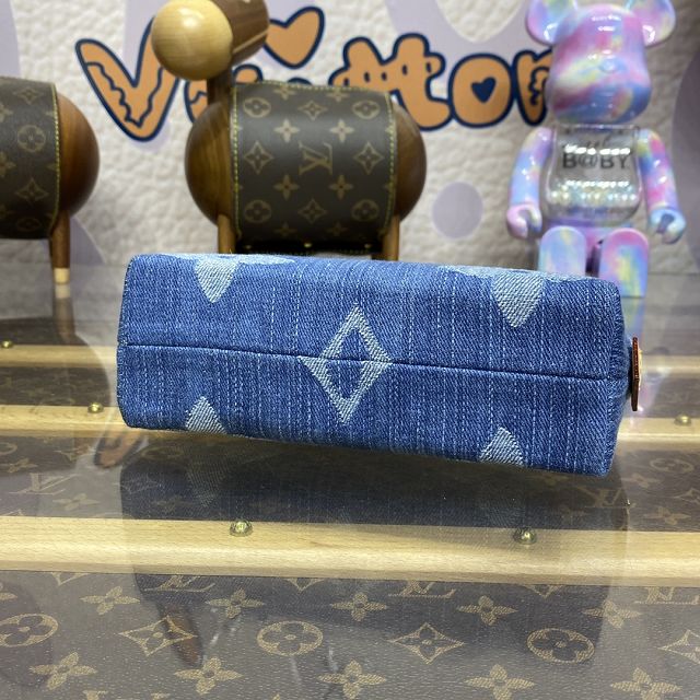 Louis vuitton original denim pochette cosmetique M24316 blue	