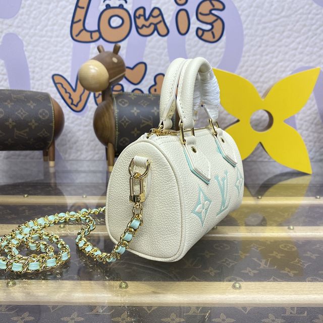 Louis vuitton original monogram calfskin nano speedy M24169 white&green