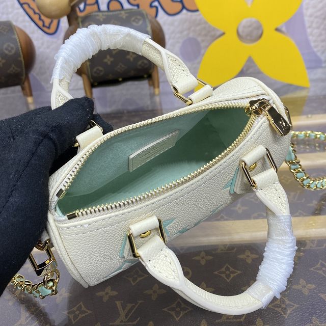 Louis vuitton original monogram calfskin nano speedy M24169 white&green