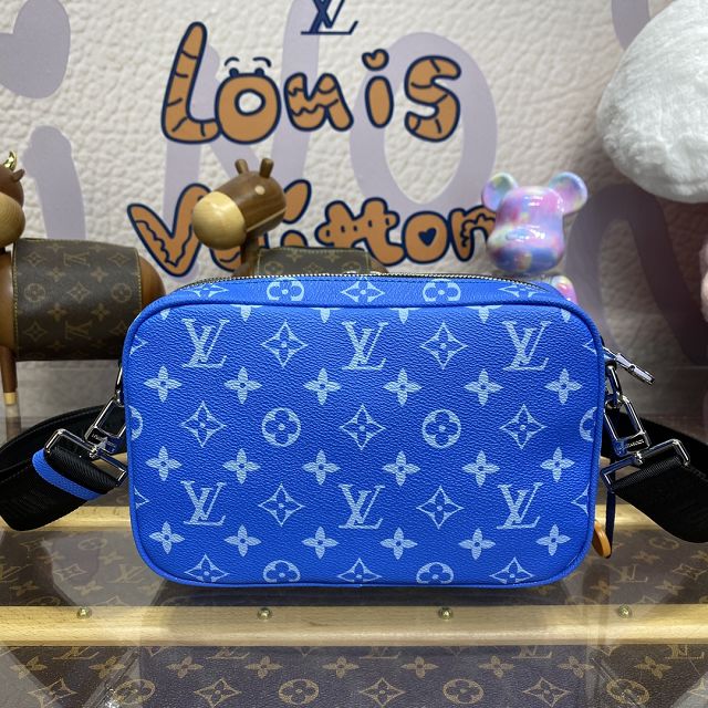 Louis vuitton original monogram canvas alpha messenger bag M31016 blue