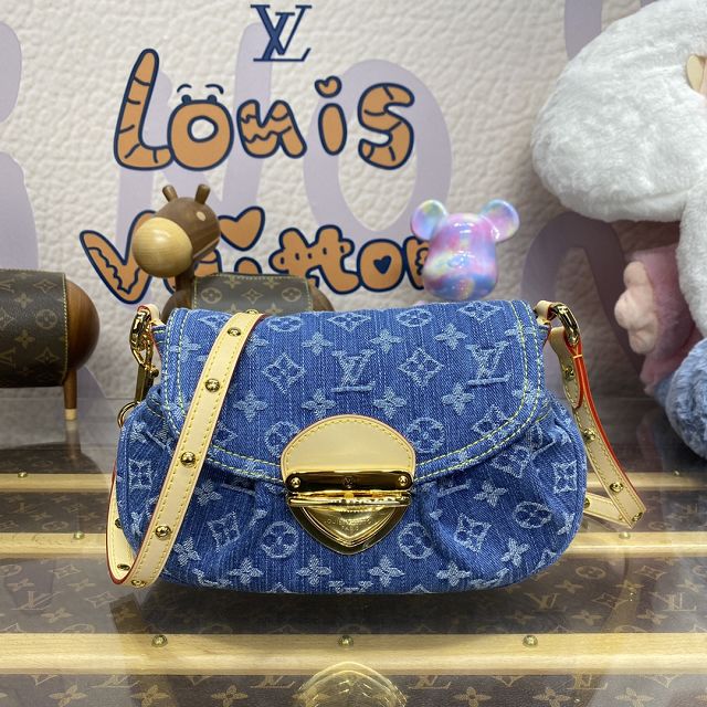 Louis vuitton original monogram denim sunset bag M46829 blue