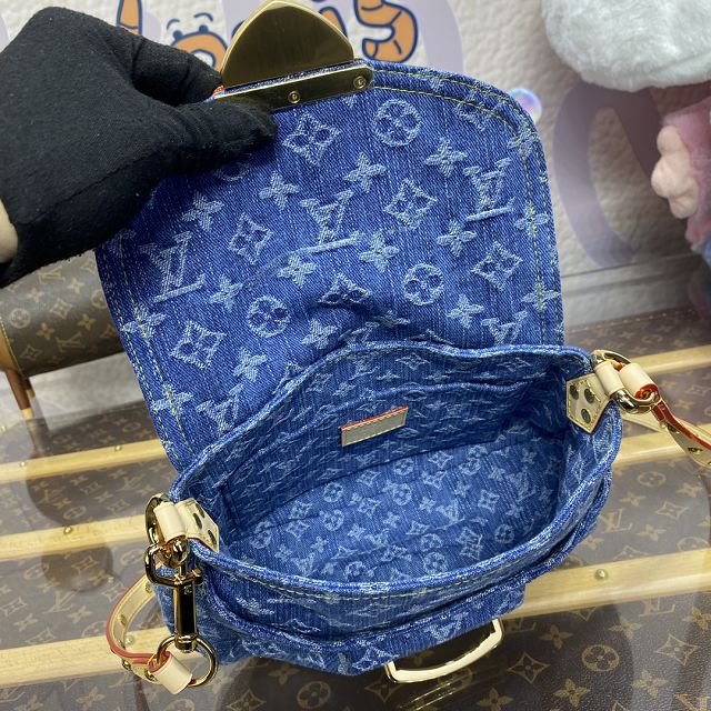 Louis vuitton original monogram denim sunset bag M46829 blue