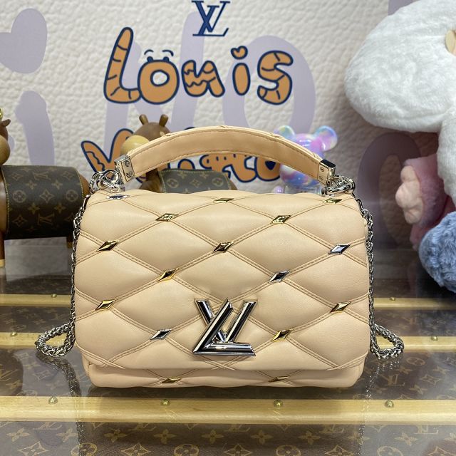 2024 Louis vuitton original lambskin GO-14 medium handbag M24151 beige