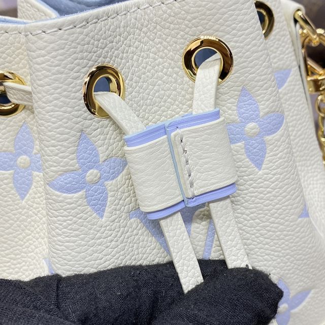 Louis vuitton original calfskin nano noe handbag M82933 white&blue