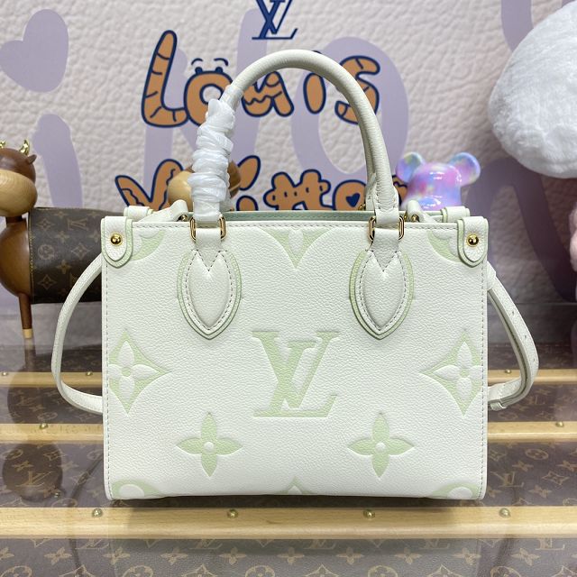 Louis vuitton original calfskin onthego pm M46833 white&green