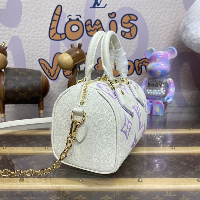 Louis vuitton original calfskin speedy 20 M46397 white&purple