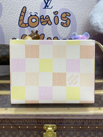 Louis vuitton original damier canvas pochette N40740 peach