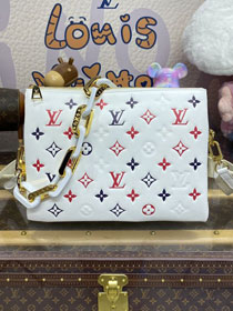 Louis vuitton original lambskin coussin pm bag M23466 white&red