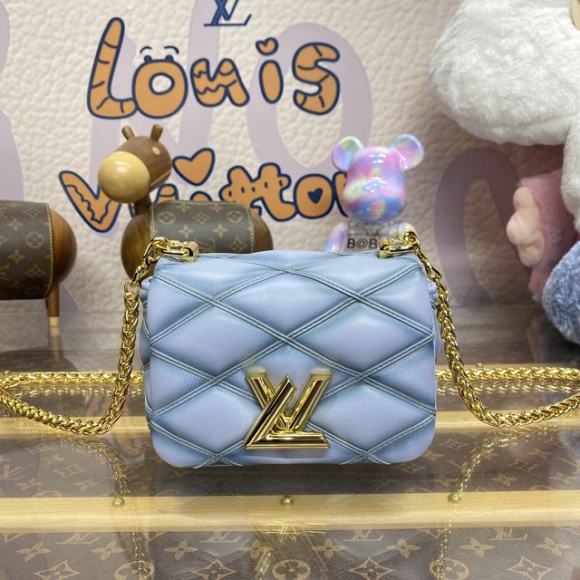 Louis vuitton original lambskin pico GO-14 small handbag M83071 blue