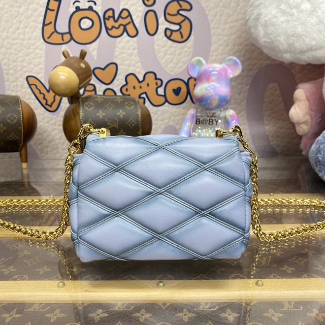 Louis vuitton original lambskin pico GO-14 small handbag M83071 blue