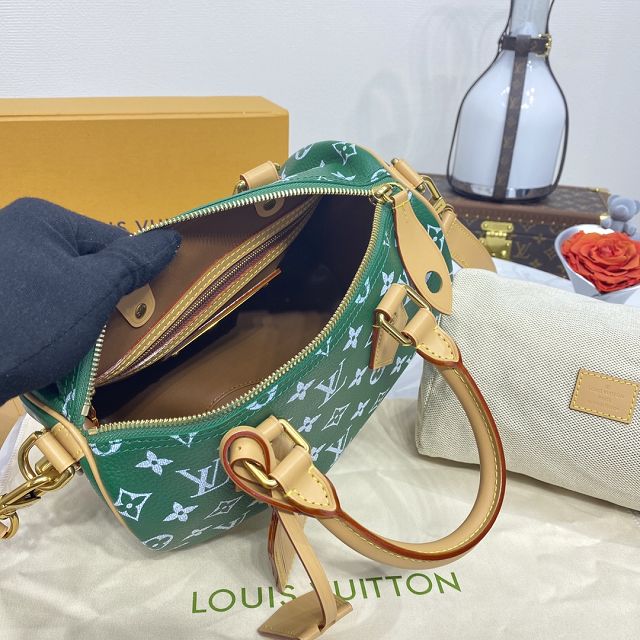 Louis vuitton original soft calfskin speedy P9 25 M24423 green