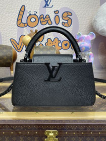 Louis vuitton original calfskin capucines east west mini M23955 black