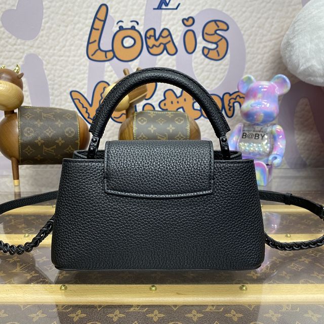 Louis vuitton original calfskin capucines east west mini M23955 black