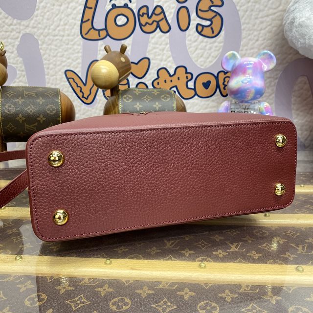 Louis vuitton original calfskin capucines mm handbag M59516 burgundy