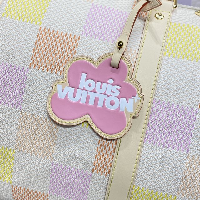 Louis vuitton original damier canvas keepall 45 N40713 peach