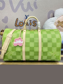 Louis vuitton original damier canvas keepall 50 N40667 green