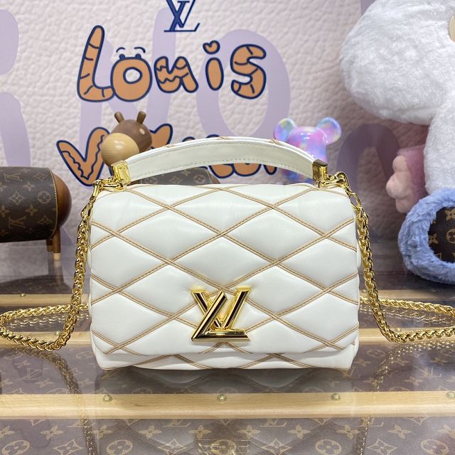 Louis vuitton original lambskin GO-14 medium handbag M25060 cream