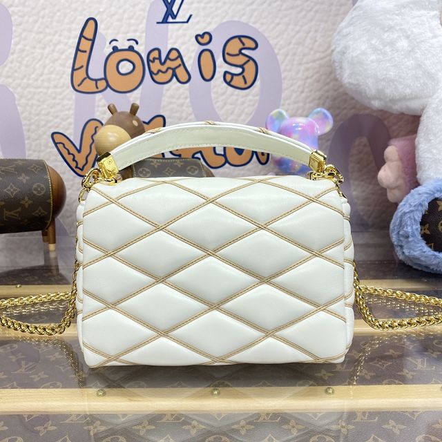 Louis vuitton original lambskin GO-14 medium handbag M25060 cream