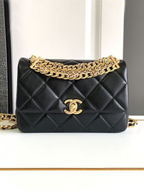 2024 CC original lambskin mini flap bag AS4595 black