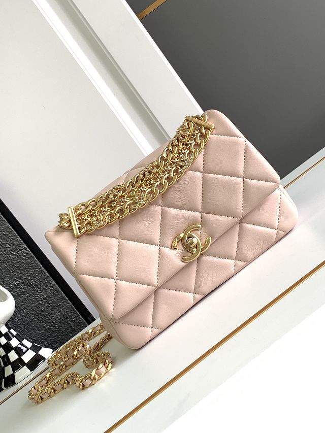 2024 CC original lambskin mini flap bag AS4595 pink