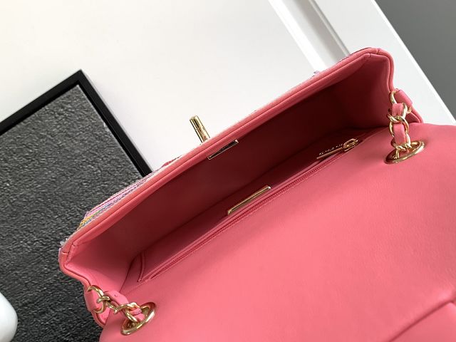 CC original sequins mini flap bag A69900 pink