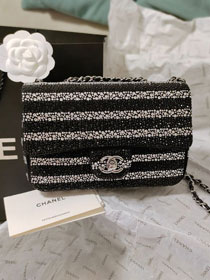 CC original sequins mini flap bag AS4297 black