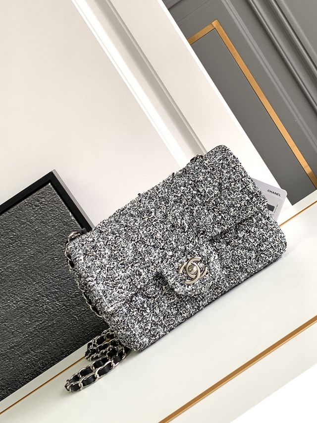 CC original tweed mini flap bag A69900 black&white