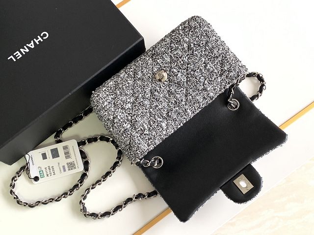 CC original tweed mini flap bag A69900 black&white