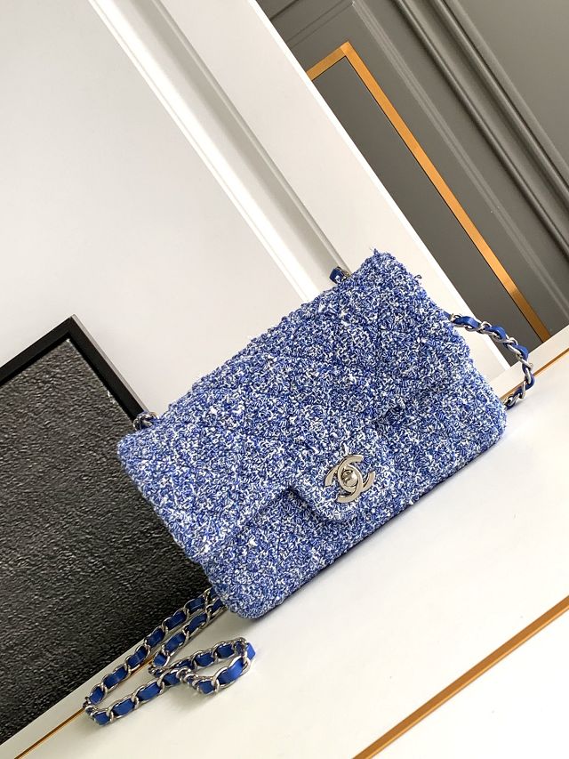 CC original tweed mini flap bag A69900 blue