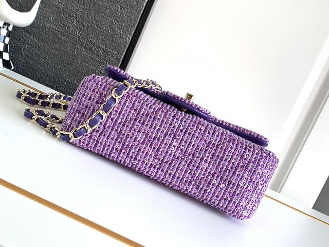 CC original tweed mini flap bag A69900 purple