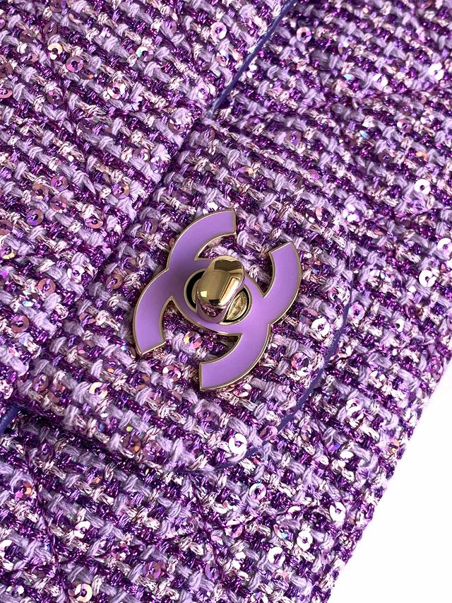 CC original tweed mini flap bag A69900 purple