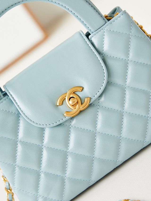 2024 CC original calfskin mini shopping bag AS4416 light blue