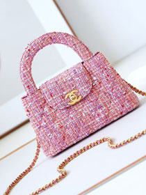 2024 CC original tweed mini shopping bag AS4416 pink