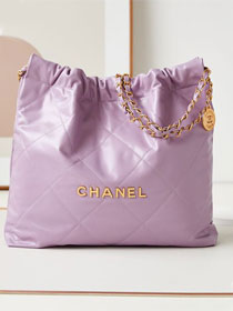 2024 CC original calfskin 22 medium handbag AS3261 light purple