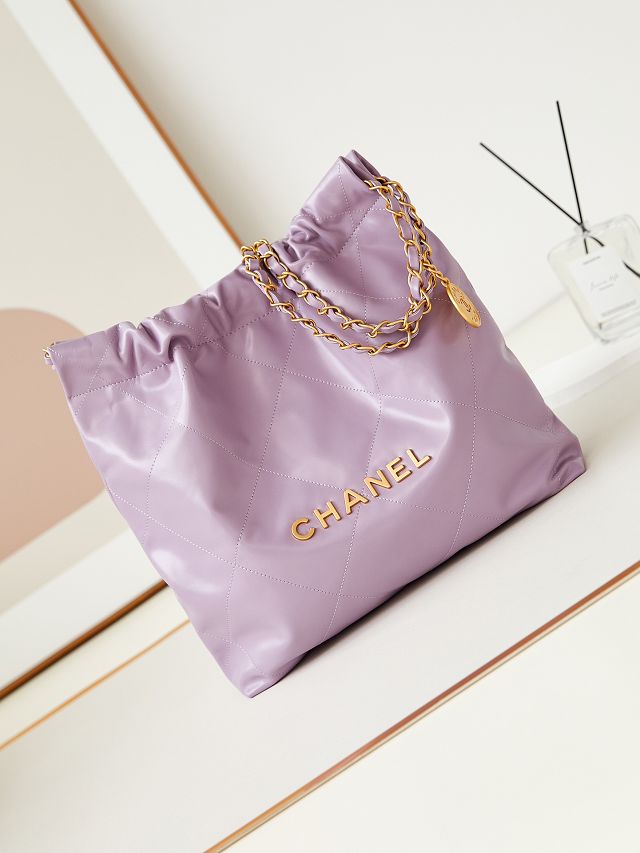 2024 CC original calfskin 22 small handbag AS3260 light purple