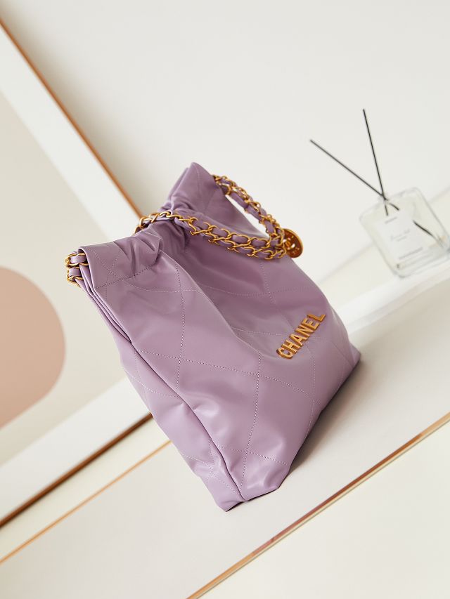 2024 CC original calfskin 22 small handbag AS3260 light purple