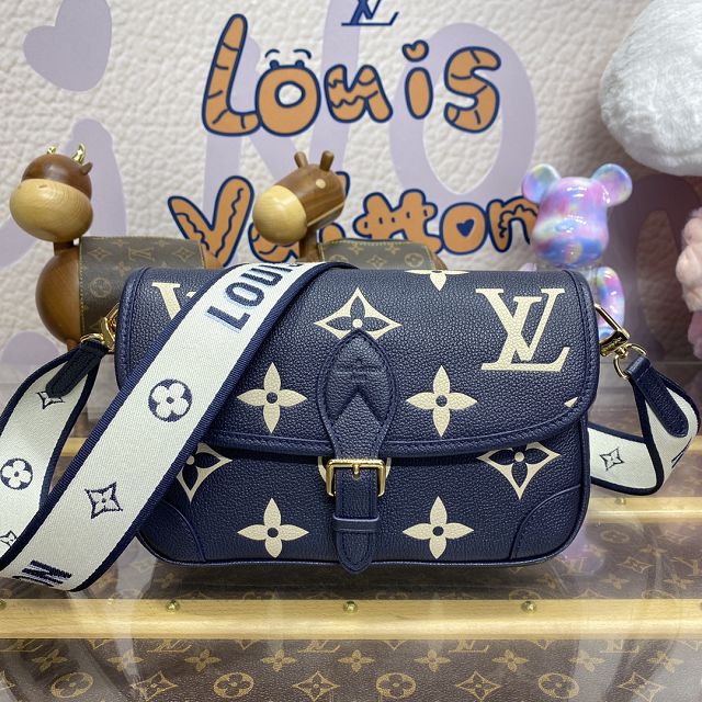 Louis vuitton original calfskin diane satchel M47161 navy blue