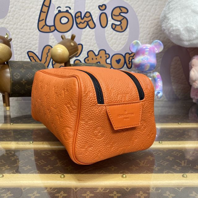 Louis vuitton original calfskin locker dopp kit M82576 orange