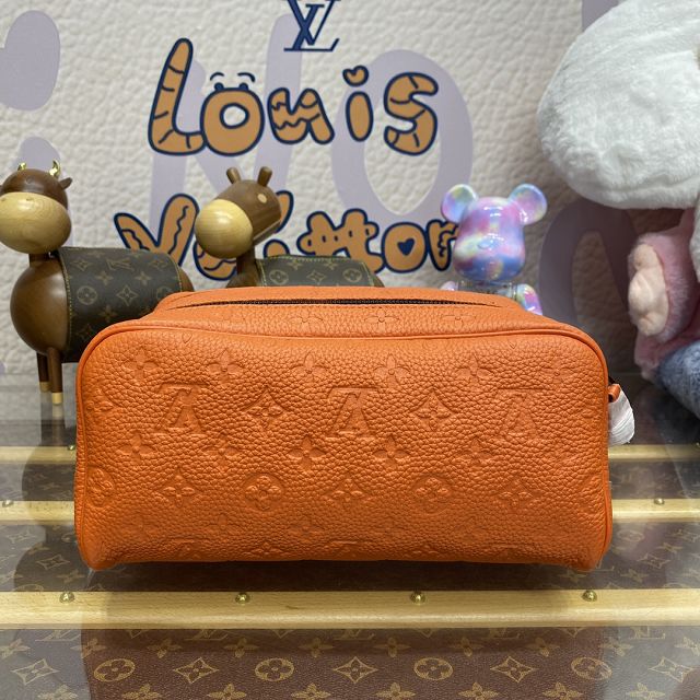 Louis vuitton original calfskin locker dopp kit M82576 orange