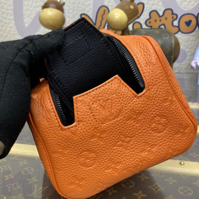 Louis vuitton original calfskin locker dopp kit M82576 orange