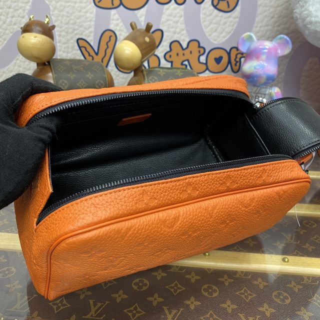 Louis vuitton original calfskin locker dopp kit M82576 orange