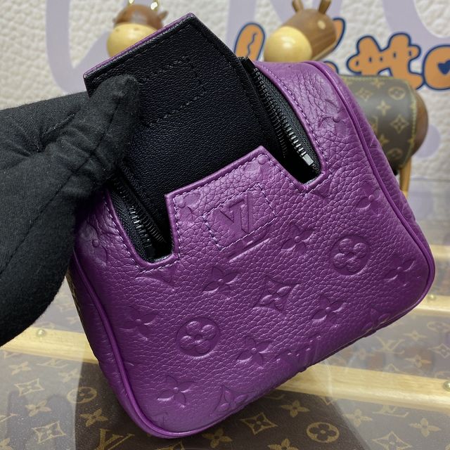 Louis vuitton original calfskin locker dopp kit M82576 purple